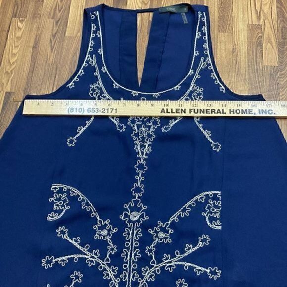 THML women’s sleeveless dressy blouse. Navy. Size S. - Picture 4 of 7